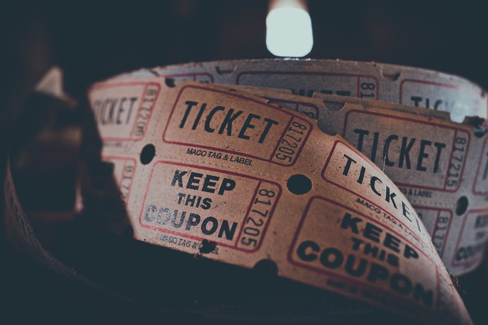 A reel of movie tickets.