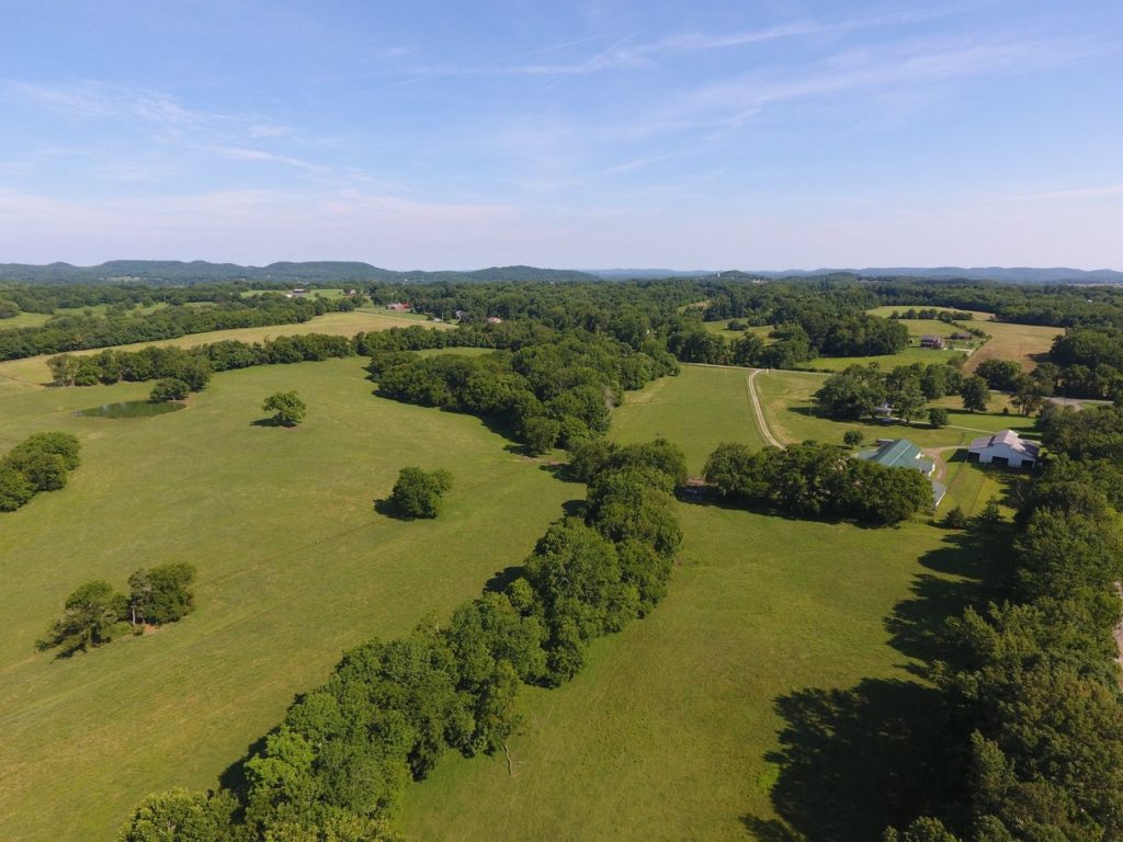 aerial shot of open land