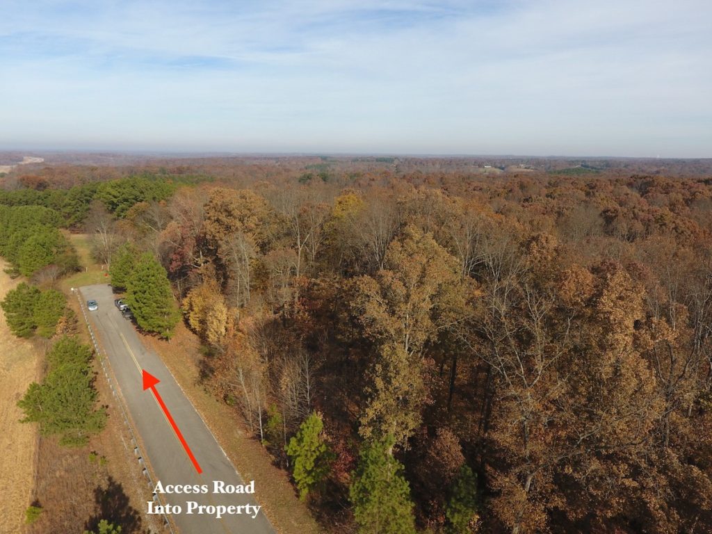 aerial shot of property road