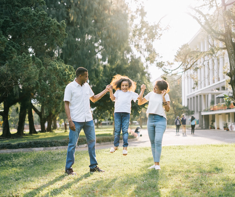 family in a park